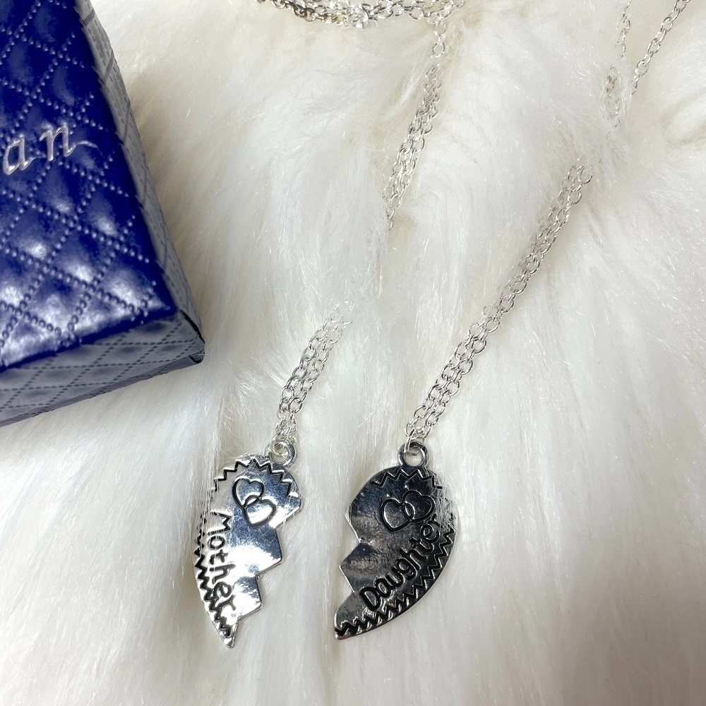 Two Hearts Mother Daughter Pendant Necklace